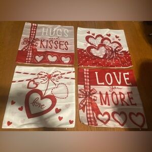 Pillow Covers Valentine's Day Set of 4 17" x 17" NWOT